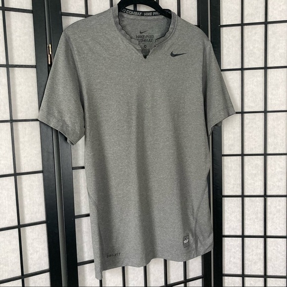 Nike Pro Combat Dry Fit T-Shirt Grey Small - Picture 1 of 10